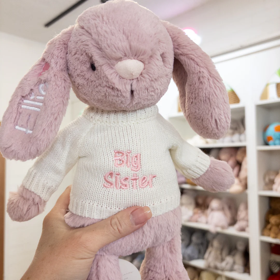 Big Sister Bunny & Jumper - Powder Pink 30cm - Image 2