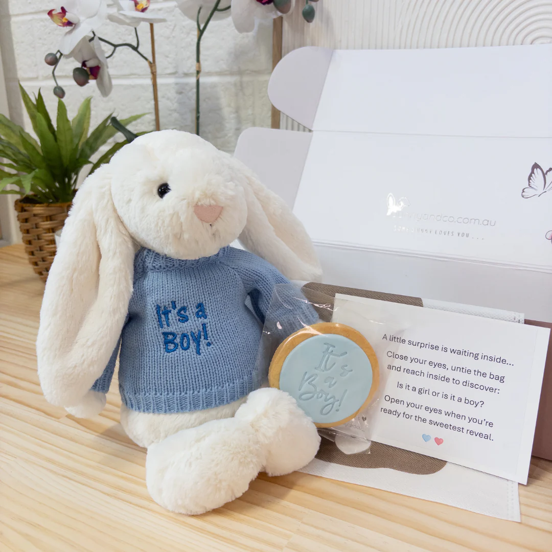 Gender Reveal Set - Cream Jellycat Bunny - Image 3
