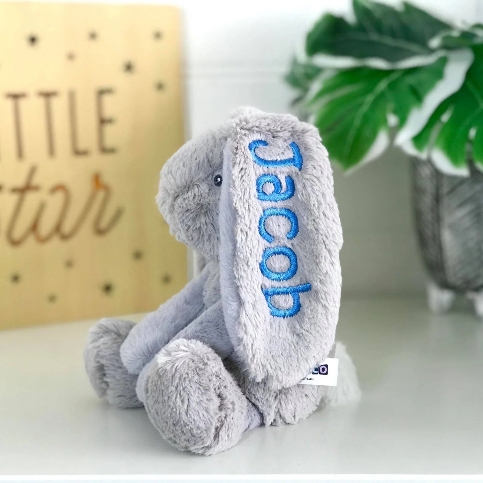 Personalised Small Frankie Bunny - Grey 25cm - Image 3