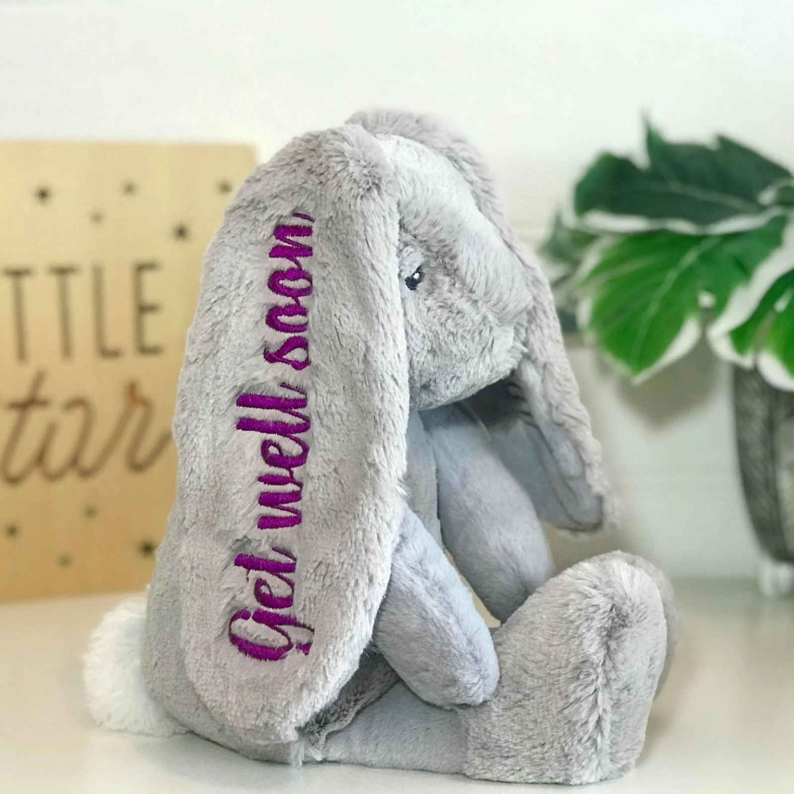 Personalised Large Frankie Bunny - Grey 39cm - Image 11