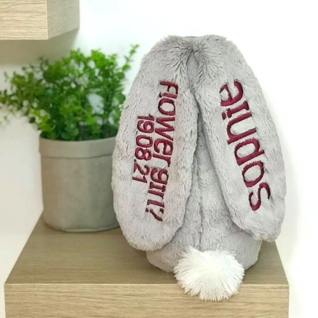 Personalised Large Frankie Bunny - Grey 39cm - Image 12