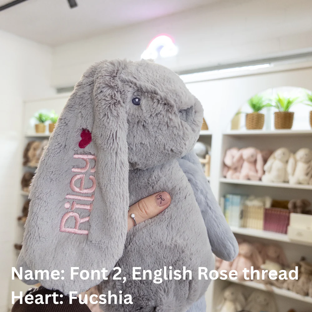 Personalised Large Frankie Bunny - Grey 39cm - Image 4