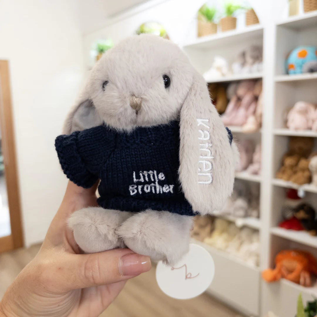 Little Brother Bunny & Jumper - Beige 15cm - Image 2