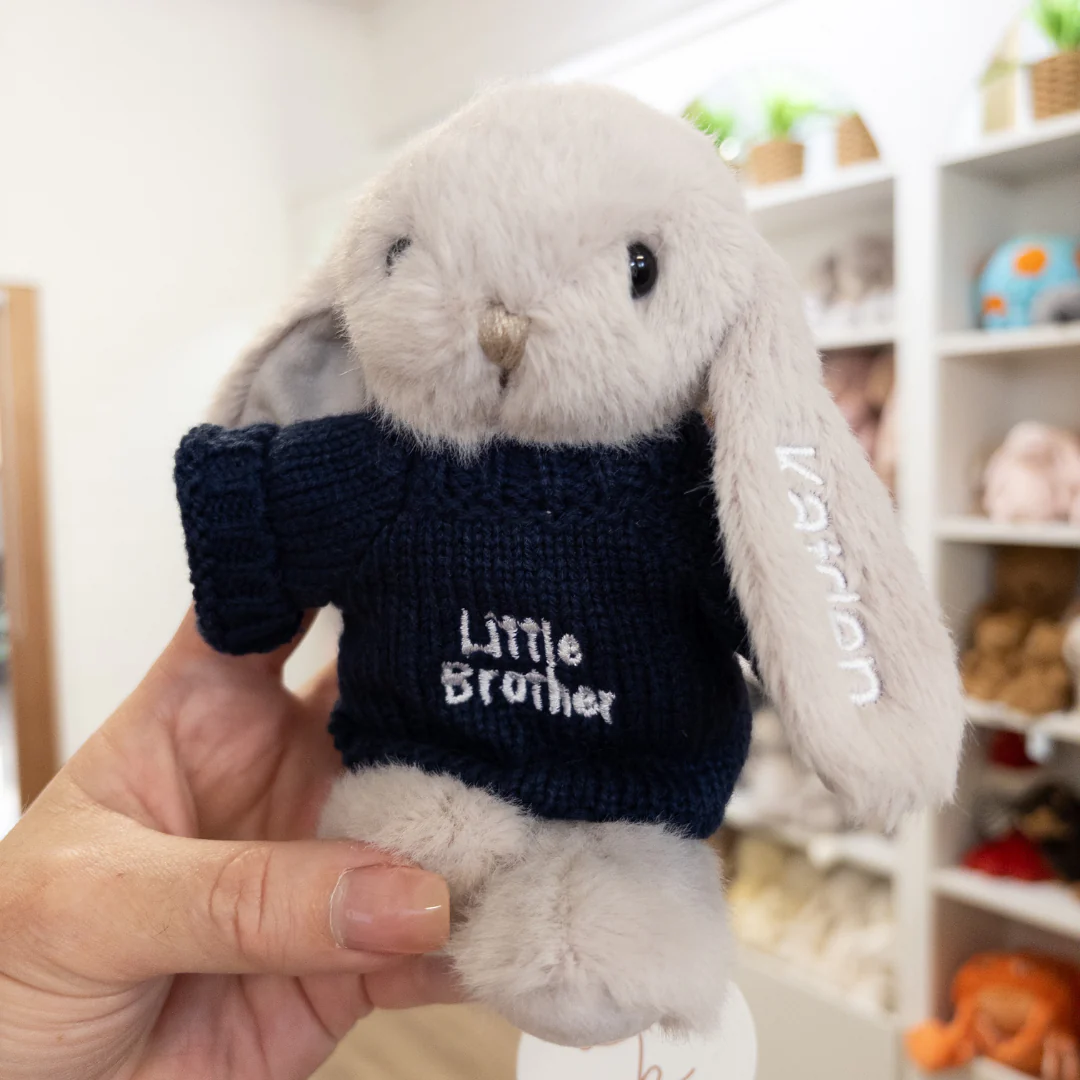 Little Brother Bunny & Jumper - Beige 15cm - Image 3