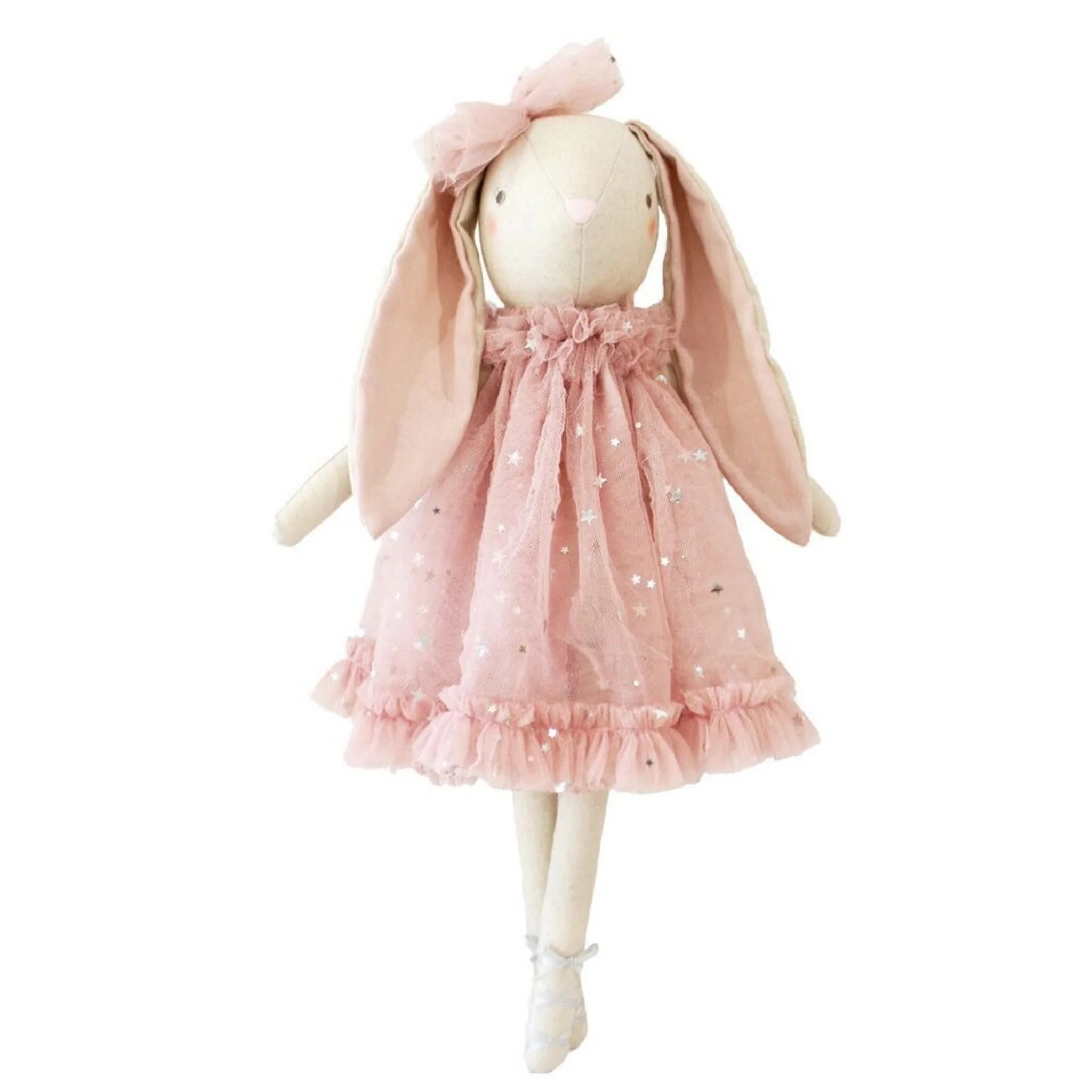 Personalised Alimrose Belle Bunny- Pink & Silver Star dress