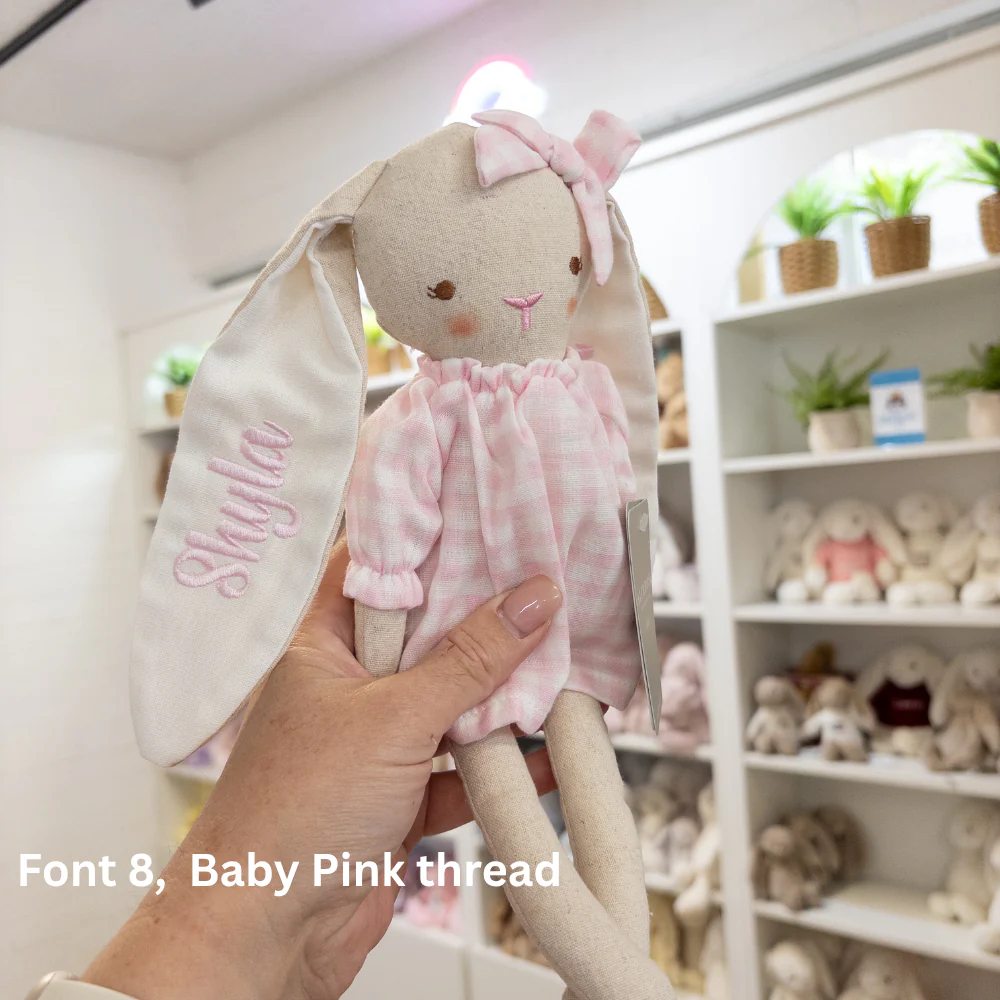 Personalised Alimrose Pink Gingham Pixie Bunny - Image 6