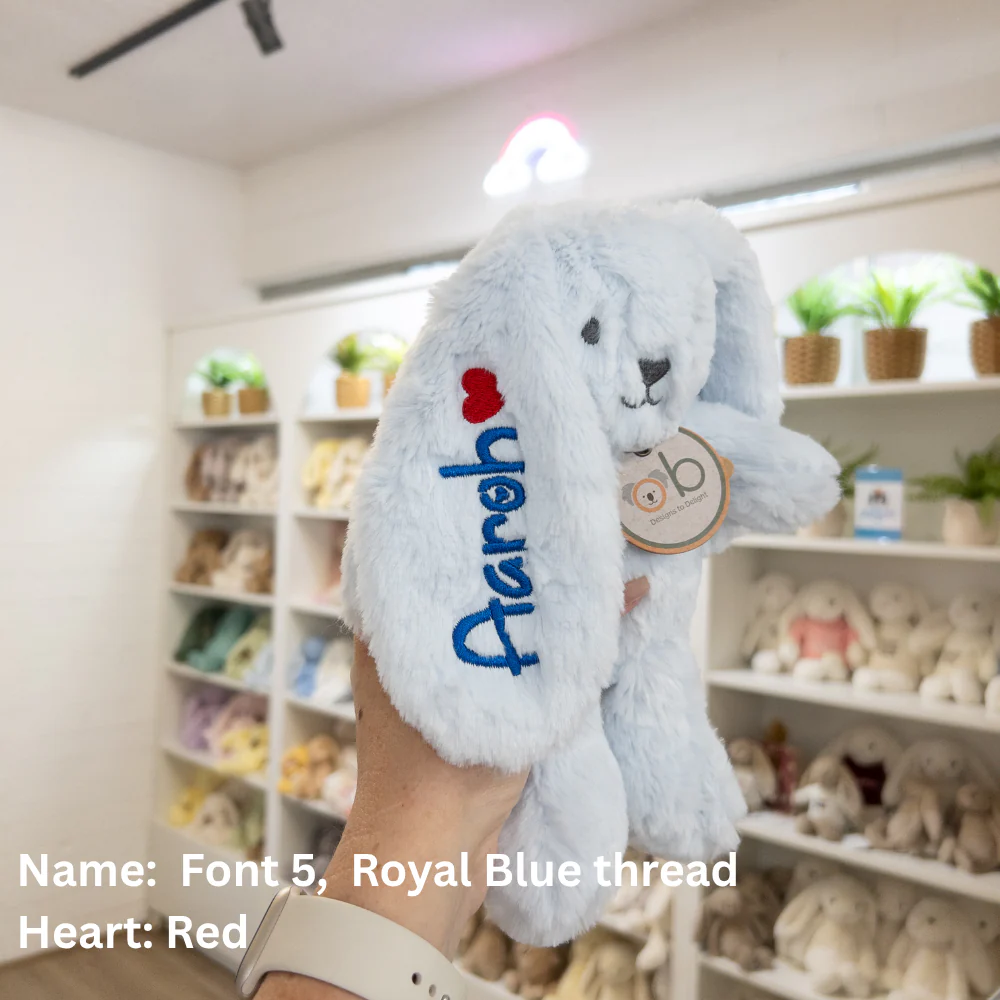 Personalised Baxter Bunny - Powder Blue - Image 4