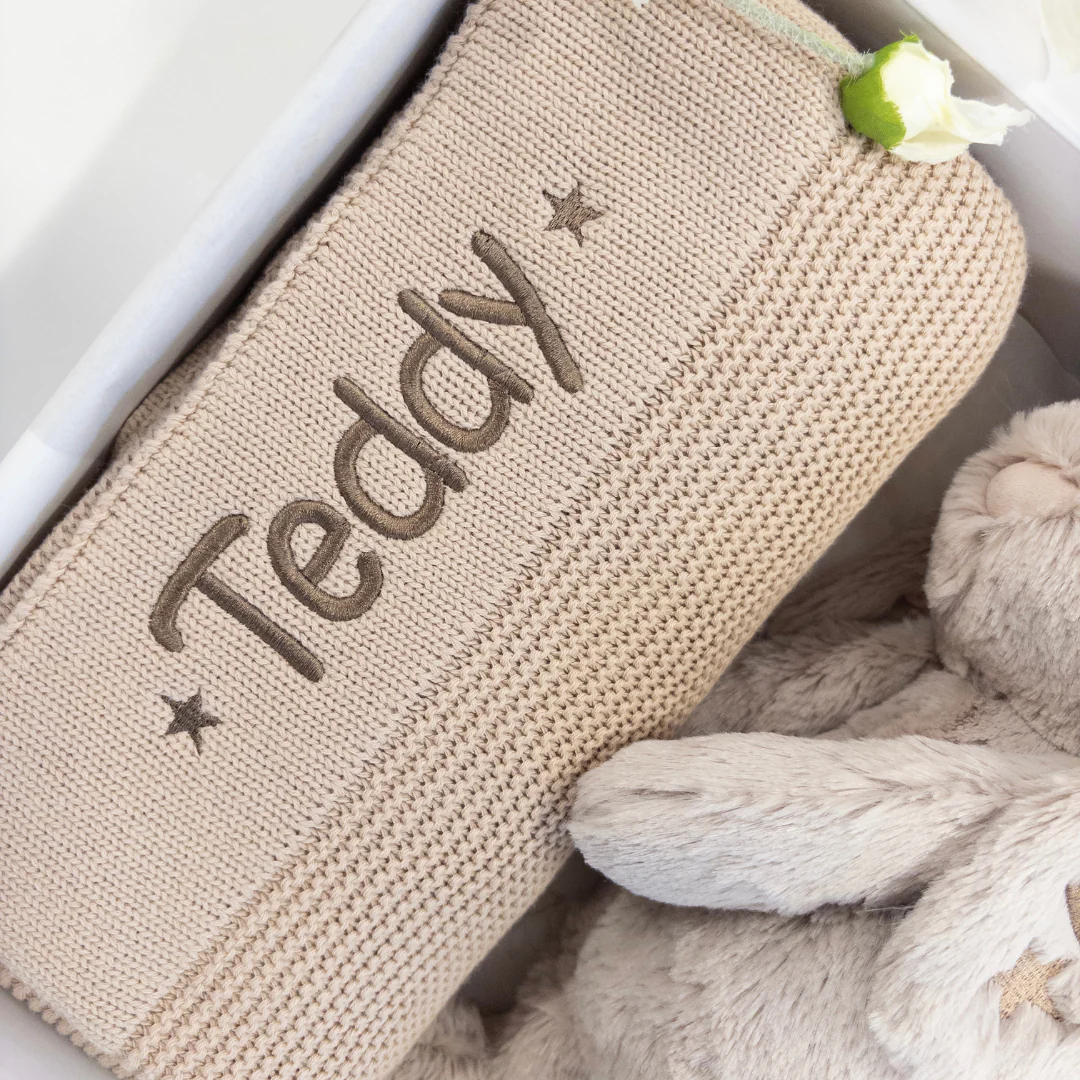 Personalised Bunny & Blanket Gift Hamper - Beige - Image 3