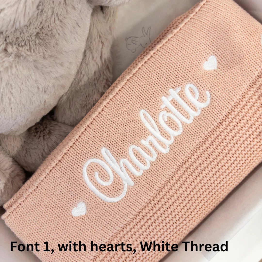 Personalised Bunny & Blanket Gift Hamper - Beige & Pink - Image 3