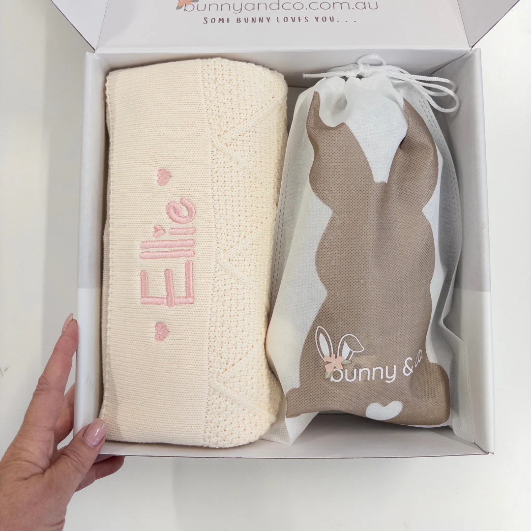 Personalised Bunny & Blanket Gift Hamper - Marshmallow Milk - Image 10