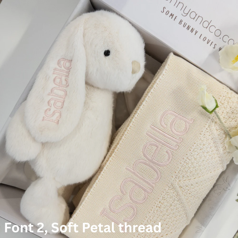 Personalised Bunny & Blanket Gift Hamper - Marshmallow Milk - Image 3