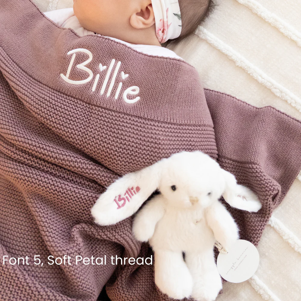 Personalised Bunny & Blanket Gift Hamper - Plum - Image 5