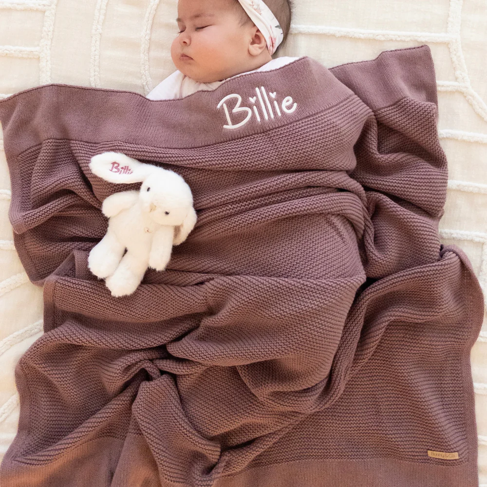 Personalised Bunny & Blanket Gift Hamper - Plum - Image 6