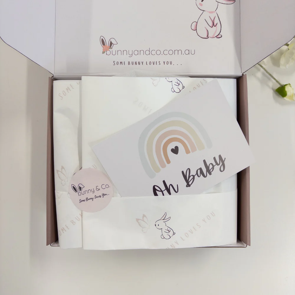 Personalised Diamond Knit Blanket & Bunny Hamper - Caramel Biscuit - Image 6