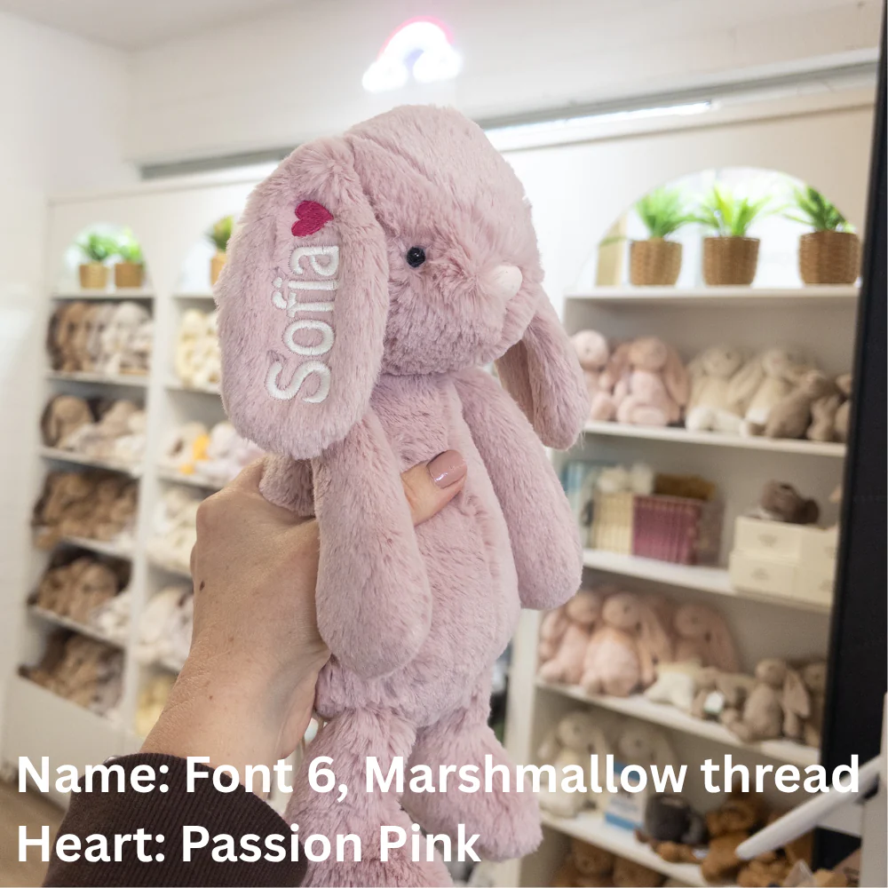 Personalised Snuggle Bunnies - Powder Pink 30cm - Image 4