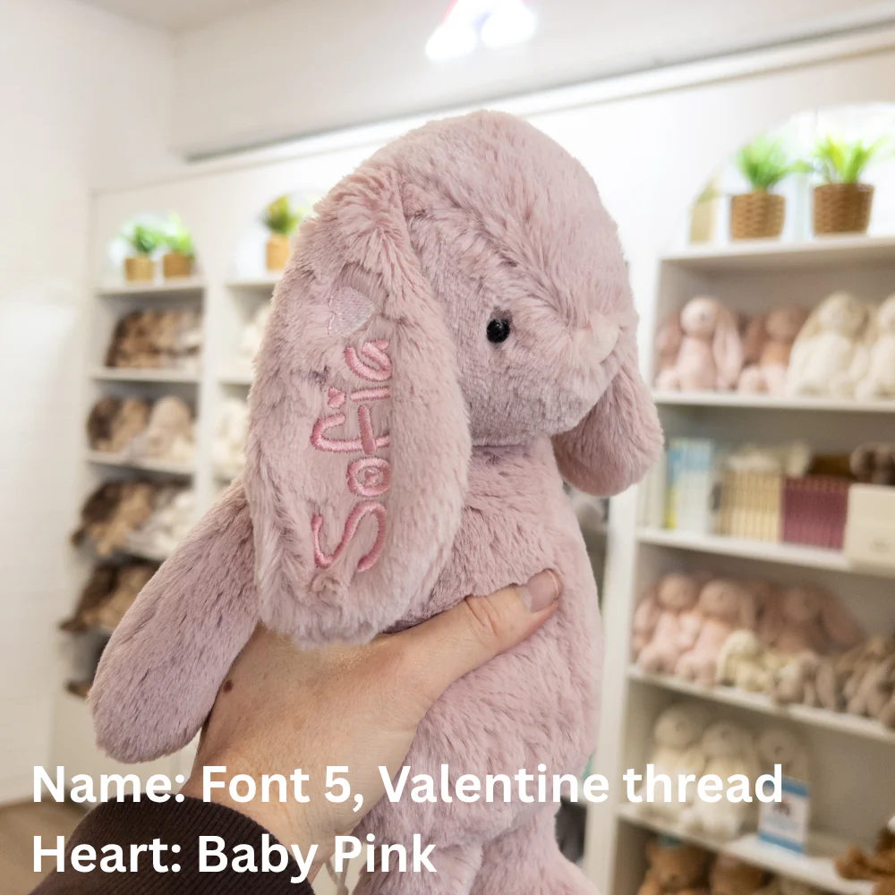 Personalised Snuggle Bunnies - Powder Pink 30cm - Image 5