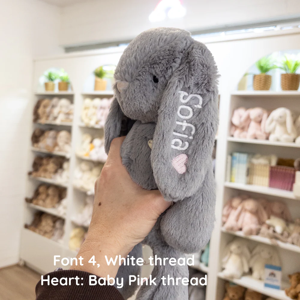 Personalised Snuggle Bunnies -  Silver 30cm - Image 3