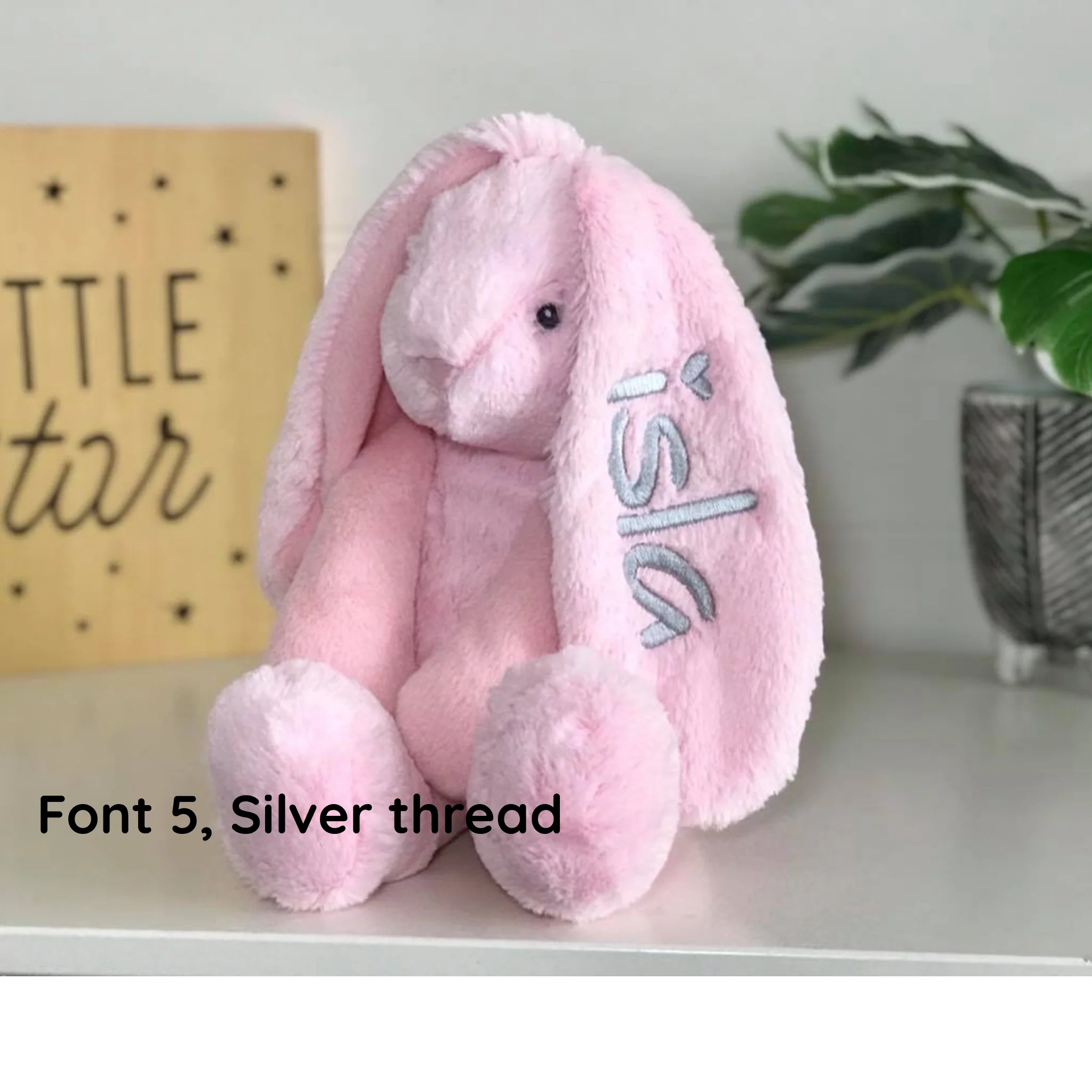 Personalised Large Frankie Bunny -  Pink 39cm - Image 2