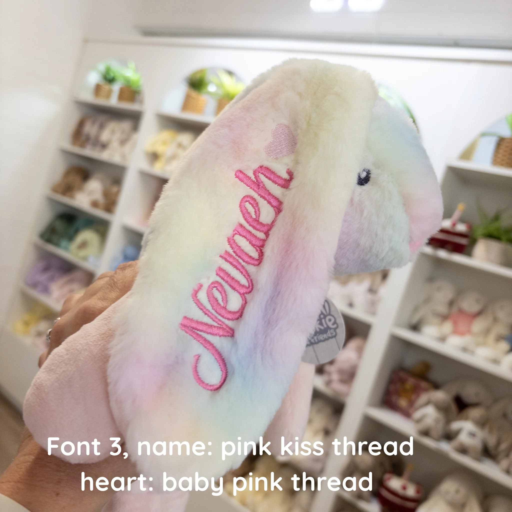 Personalised Large Frankie Bunny -  Rainbow 39cm - Image 3