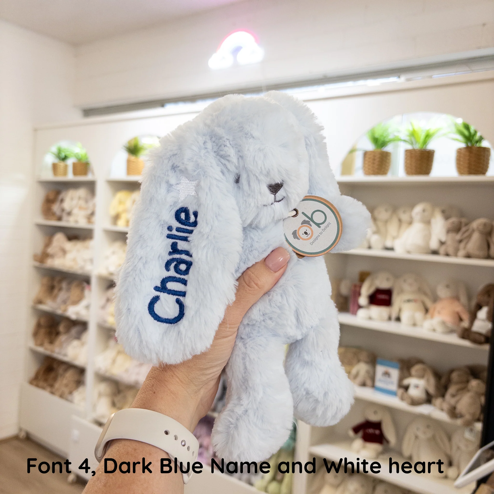 Personalised OB Designs Bunny - Baxter Powder Blue (Small) - Image 3