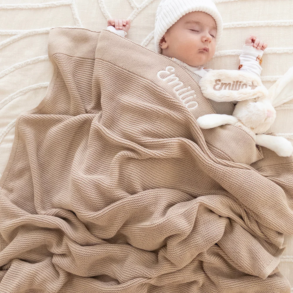 Personalised Newborn Gift Hamper - Small Cream Frankie Bunny & Beige Blanket - Image 3