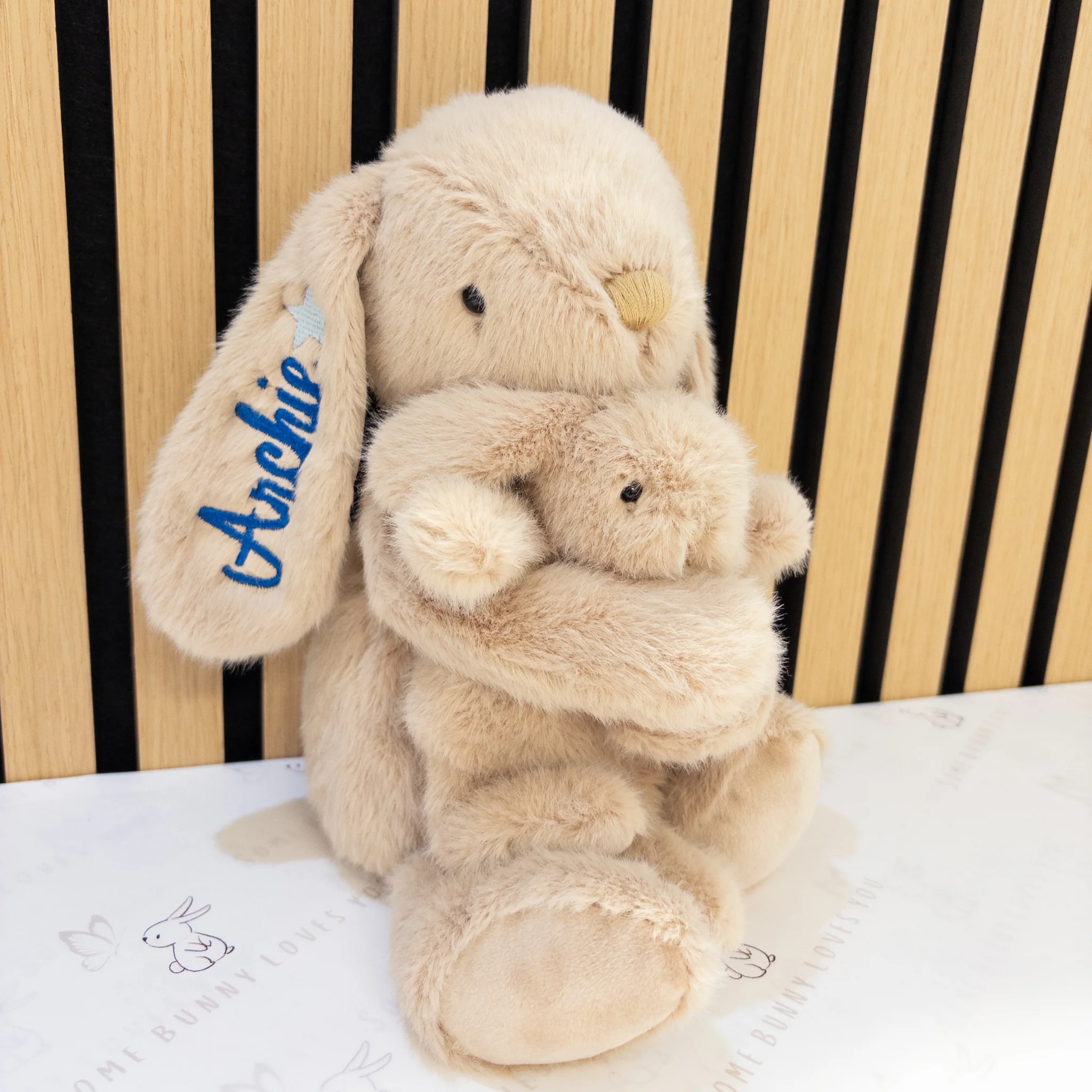 Personalised Snuggle Bunnies - Frankie the Hugging Bunny - Caramel - Image 10