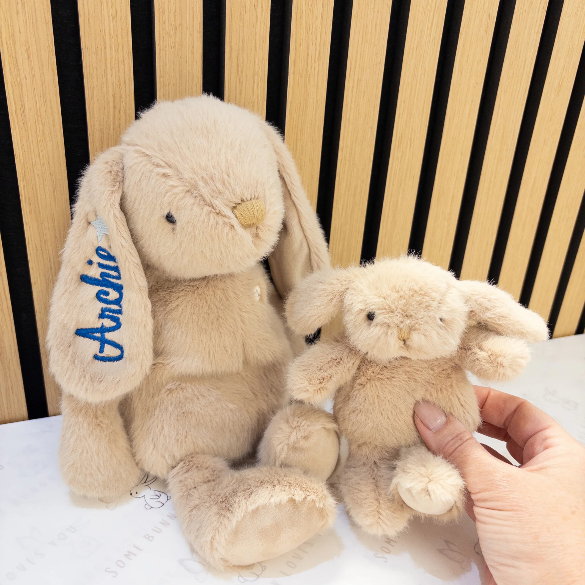 Personalised Snuggle Bunnies - Frankie the Hugging Bunny - Caramel - Image 11