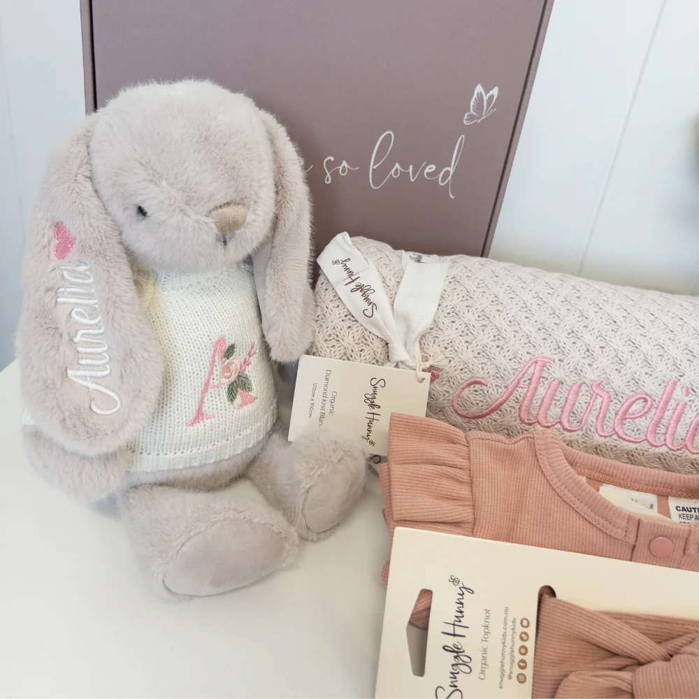 Personalised Snuggle Bunnies - Beige 30cm - Image 27
