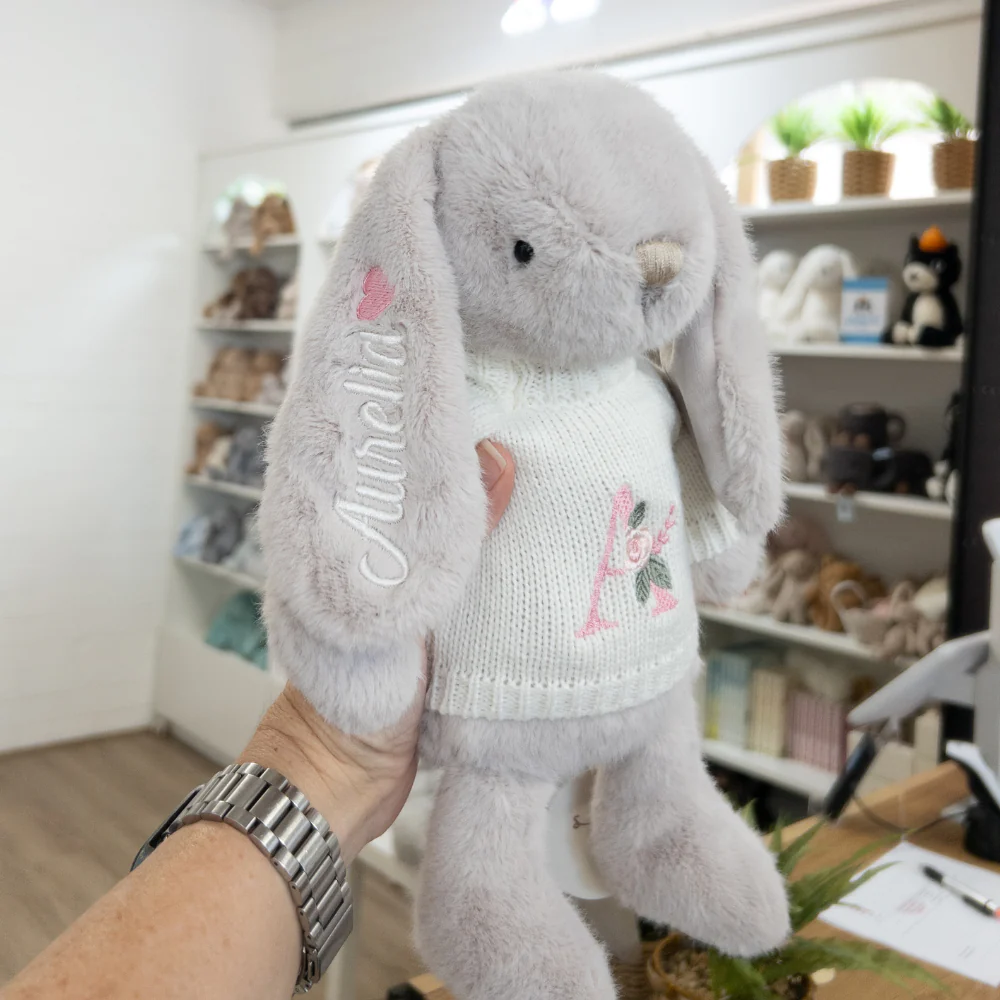 Personalised Snuggle Bunnies - Beige 30cm - Image 3