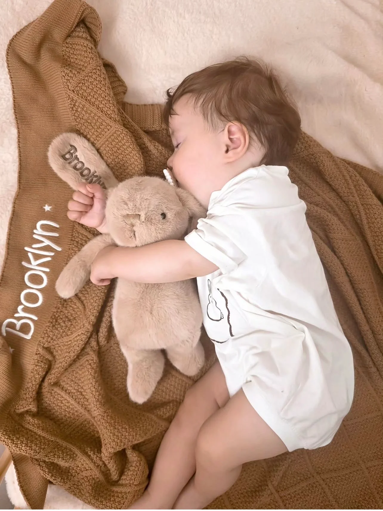 Personalised Snuggle Bunnies - Caramel 30cm - Image 22