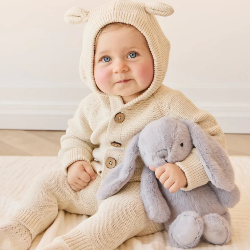 Personalised Snuggle Bunnies -  Silver Grey 30cm - Image 2