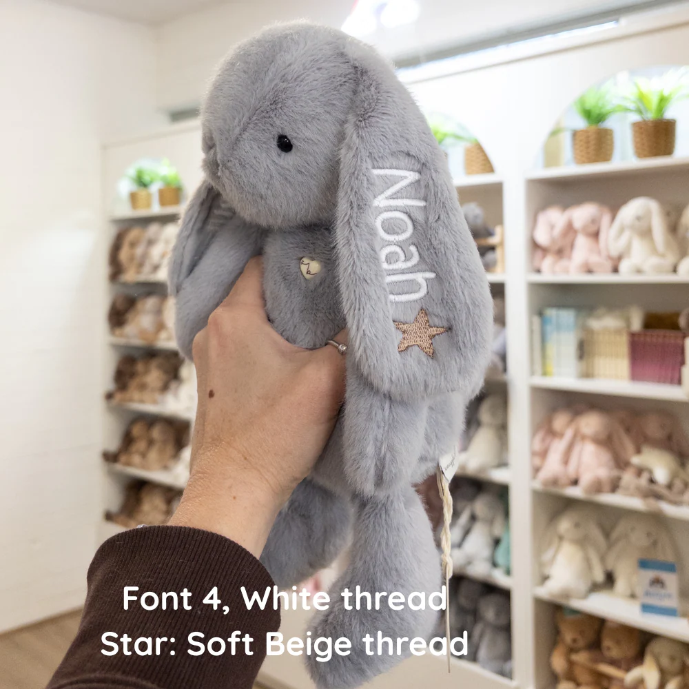 Personalised Snuggle Bunnies -  Silver Grey 30cm - Image 3