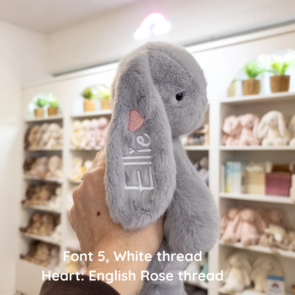 Personalised Snuggle Bunnies -  Silver Grey 30cm - Image 4