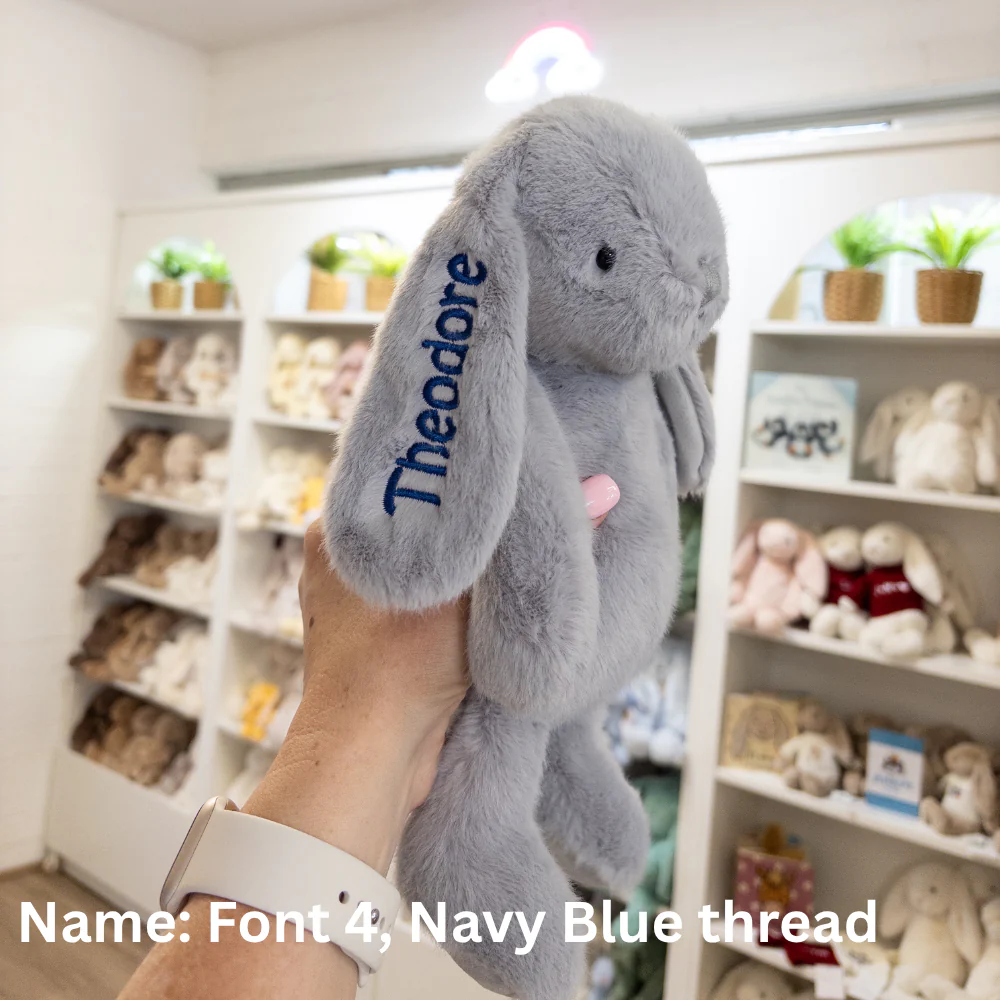 Personalised Snuggle Bunnies -  Silver Grey 30cm - Image 6