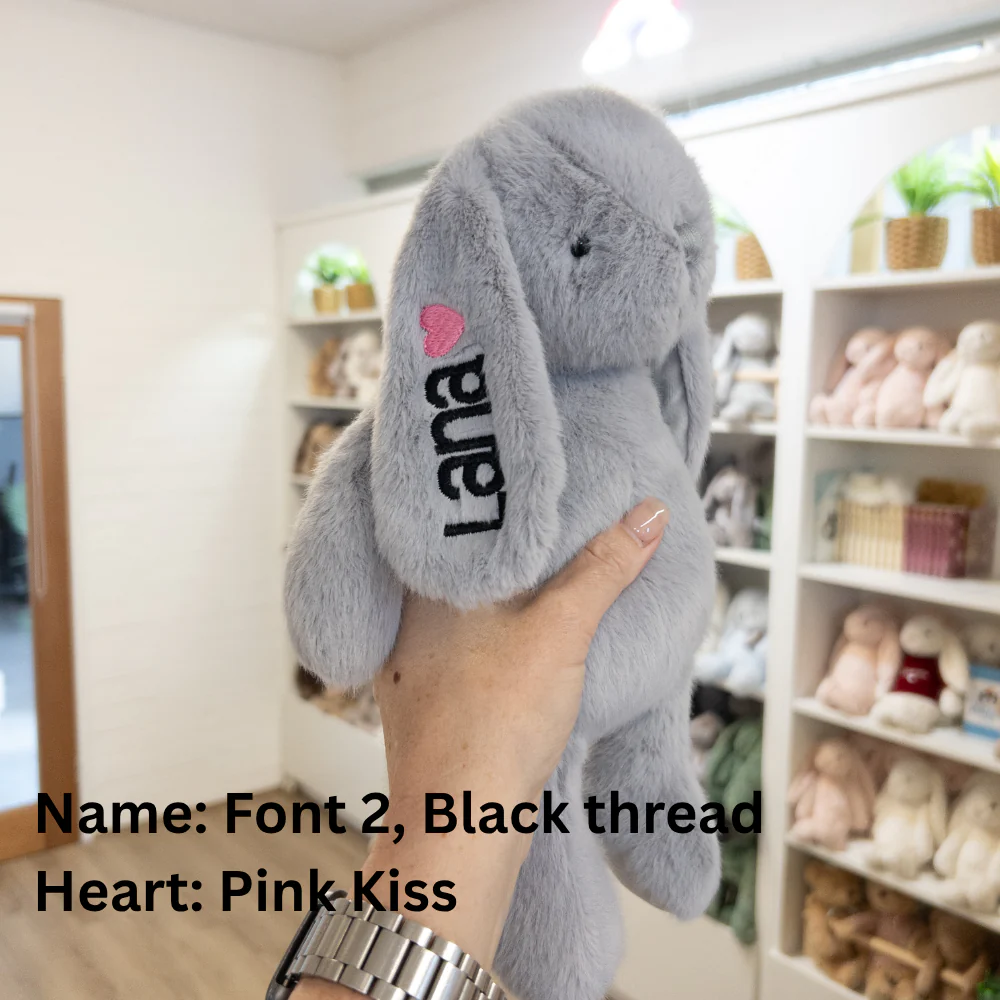 Personalised Snuggle Bunnies -  Silver Grey 30cm - Image 7