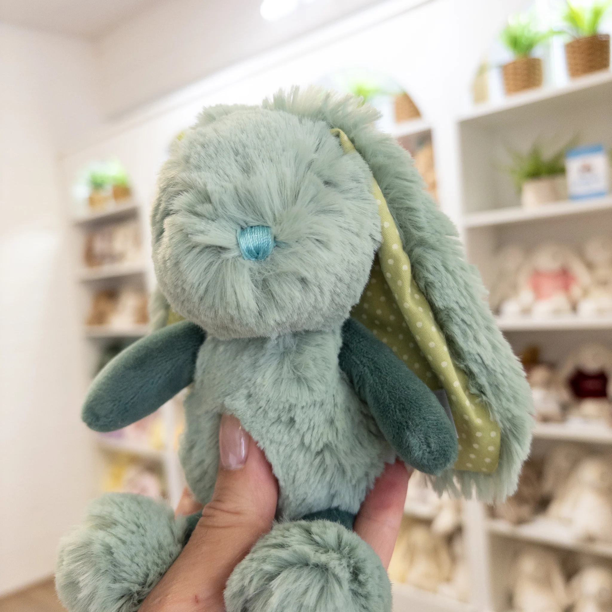 Personalised Tiny Spotty Bunnies 17cm - Forest Green - Image 2