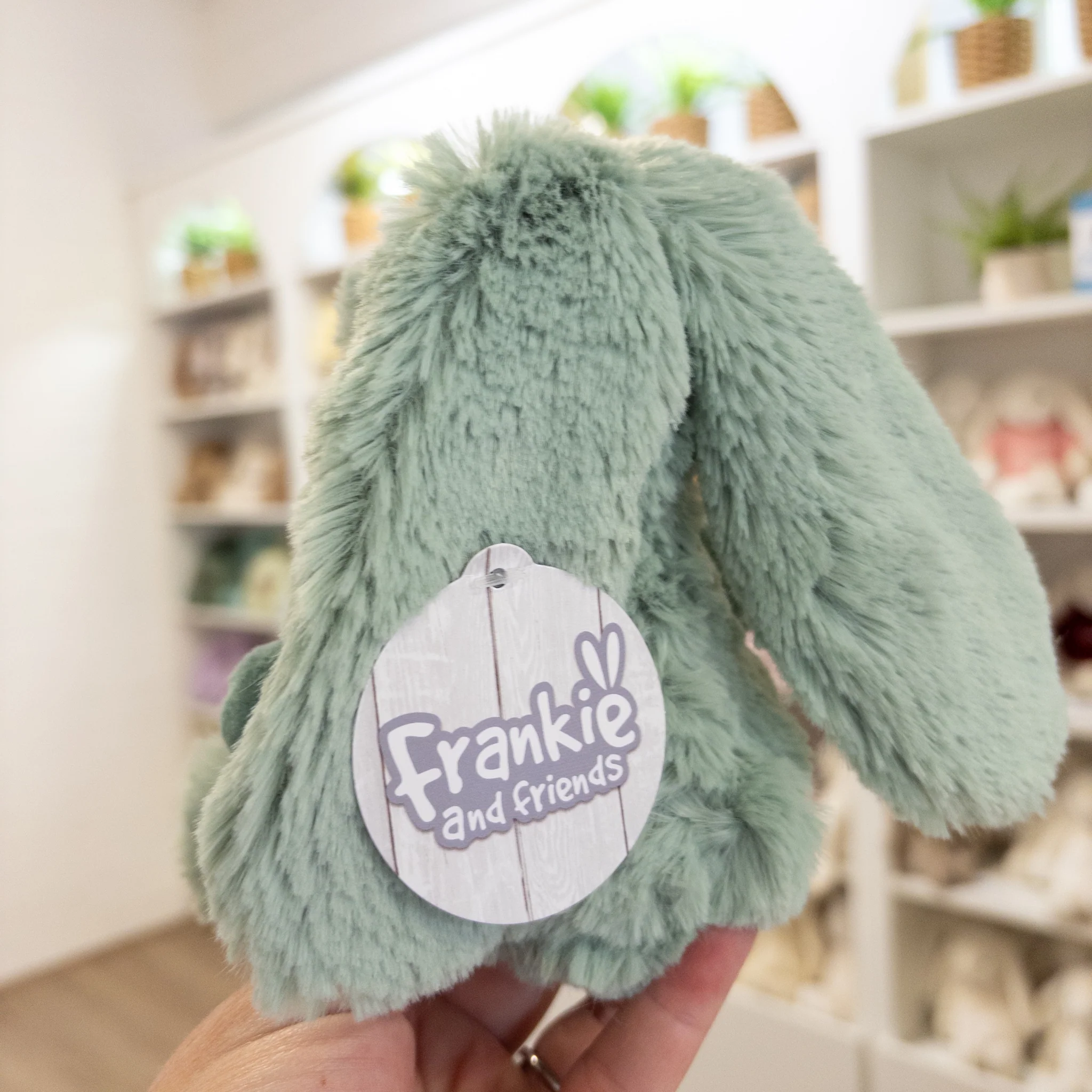 Personalised Tiny Spotty Bunnies 17cm - Forest Green - Image 4