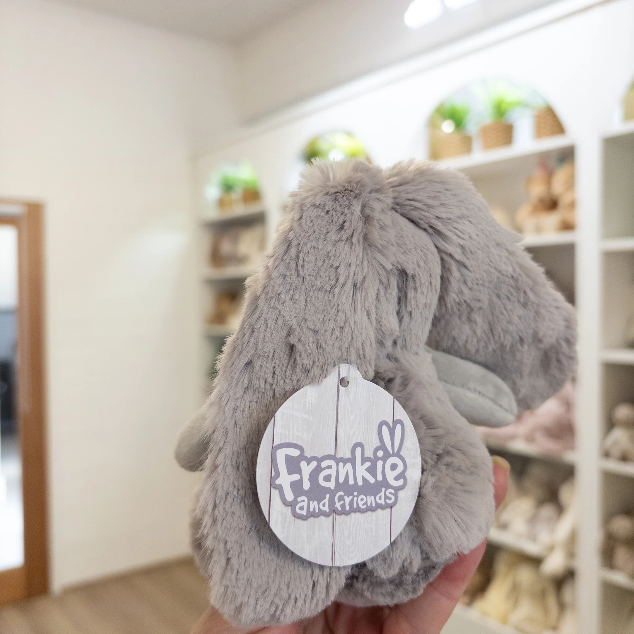 Personalised Tiny Spotty Bunnies 17cm - Grey - Image 3