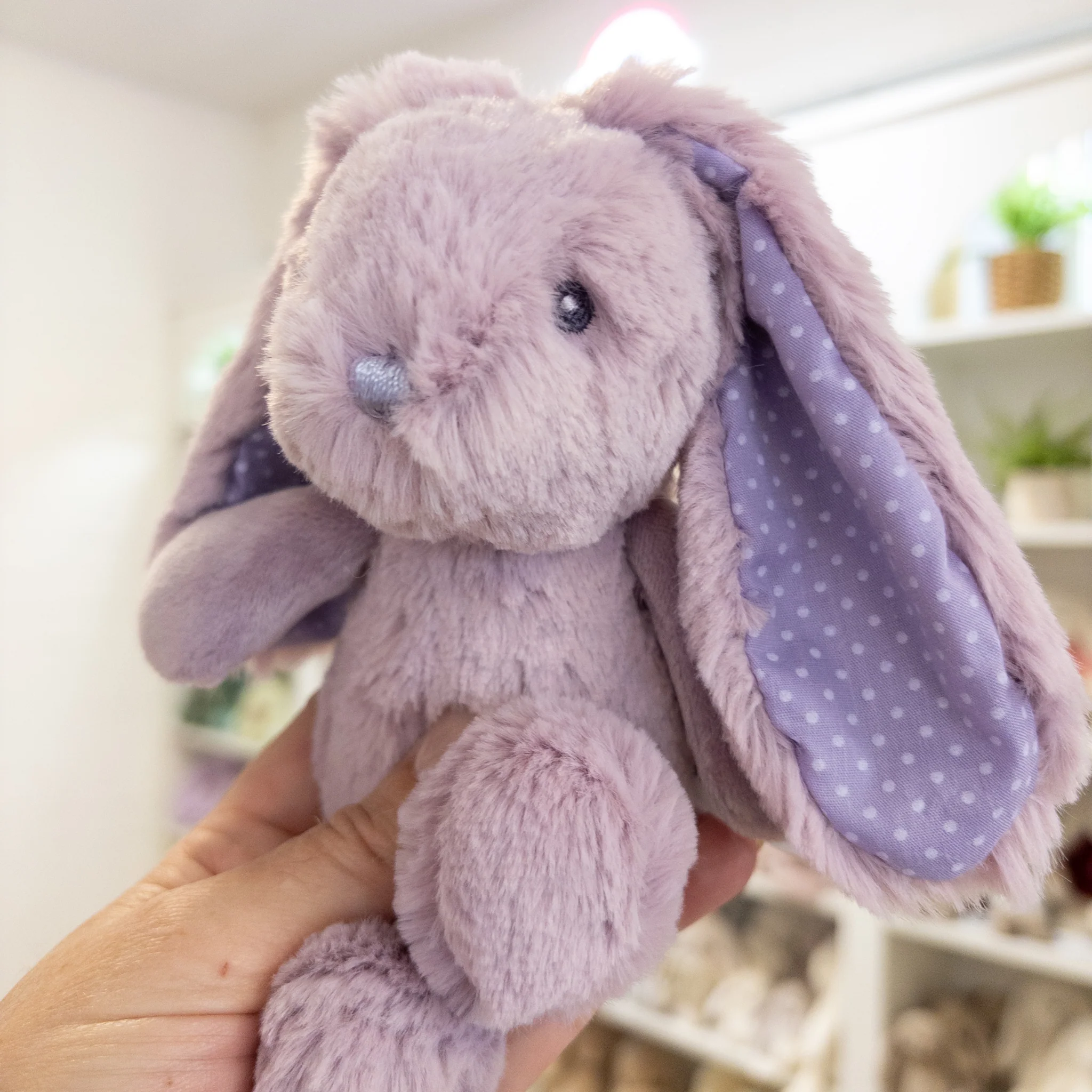 Personalised Tiny Spotty Bunnies 17cm - Lavender - Image 4