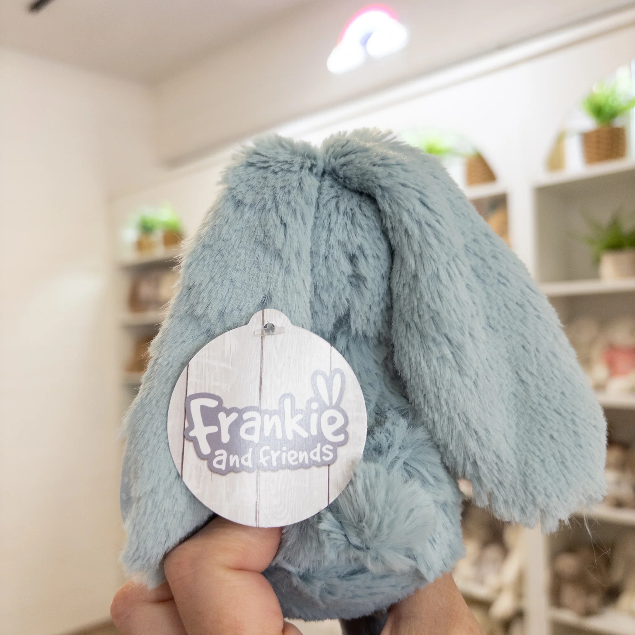 Personalised Tiny Spotty Bunnies 17cm - Teal Blue - Image 3