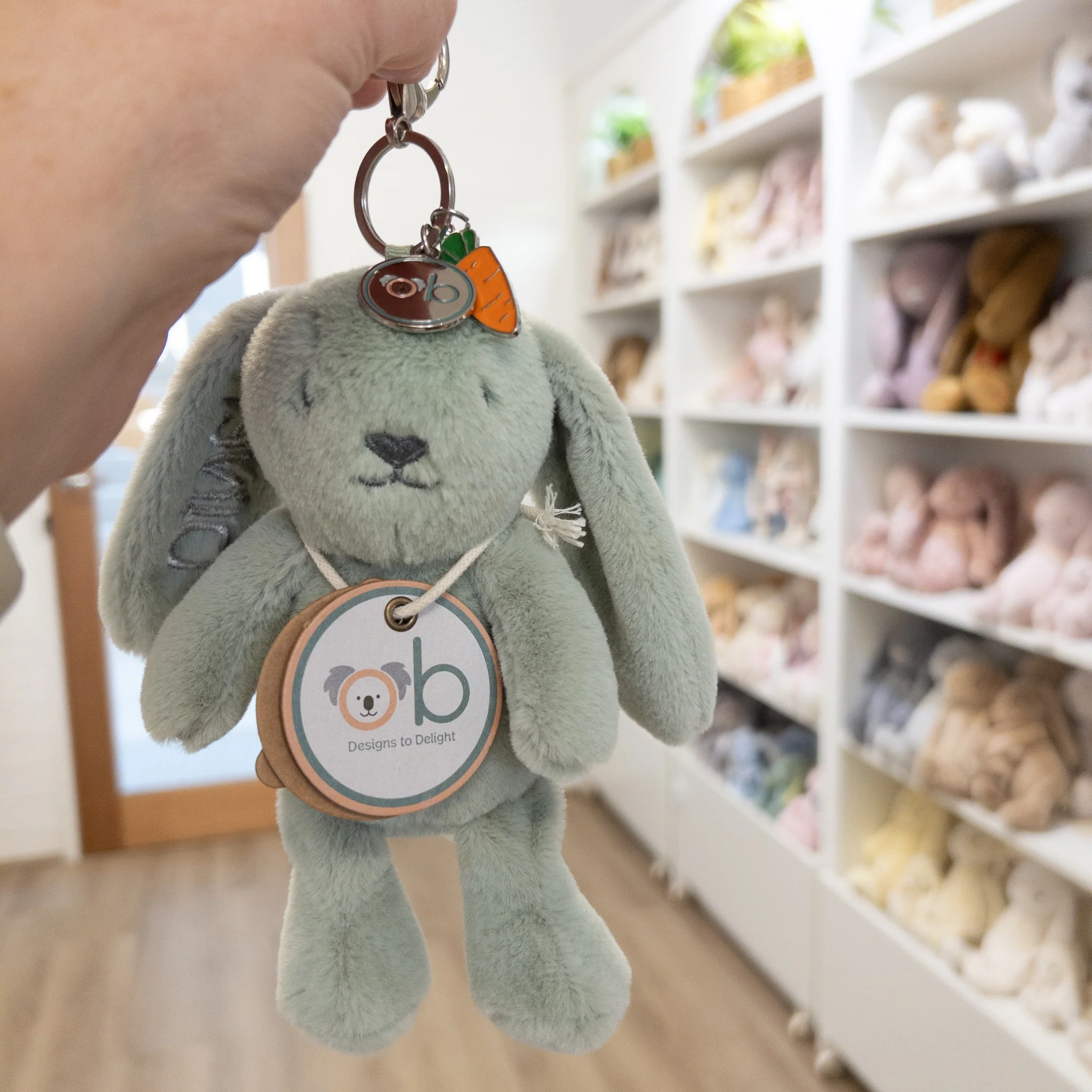 Pre-Stitched "Oliver" Bunny - Sage Beau Bunny OB Designs Bag Charm - Image 2
