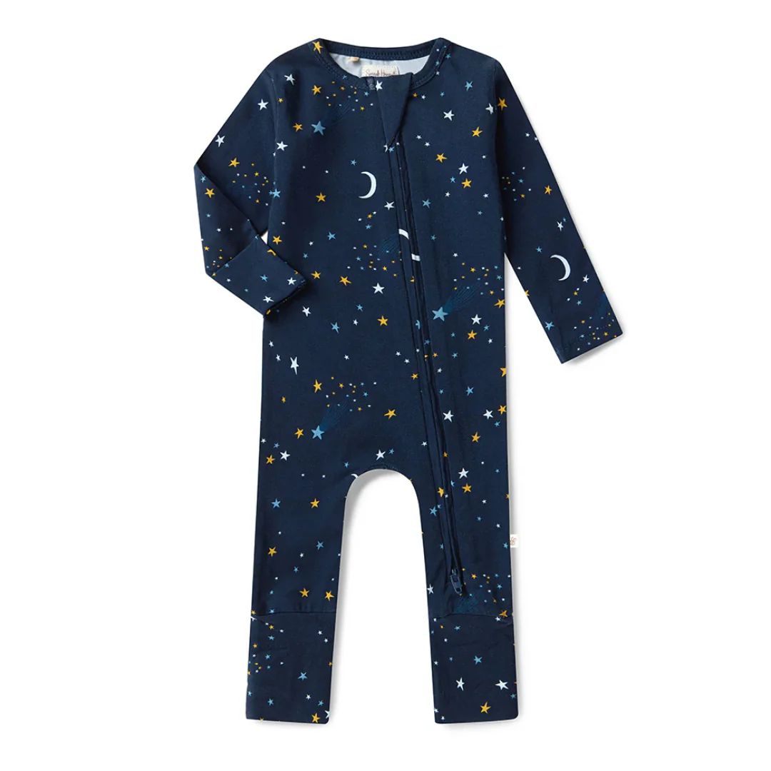 Snuggle Hunny Organic Snugglesuit Convertible Romper| Starry Night - Image 2