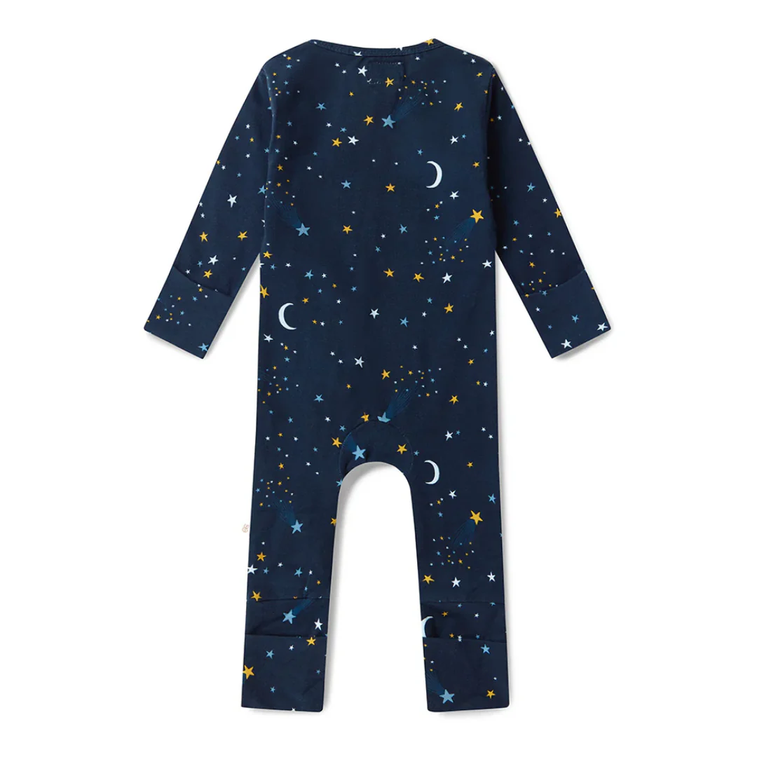 Snuggle Hunny Organic Snugglesuit Convertible Romper| Starry Night - Image 3