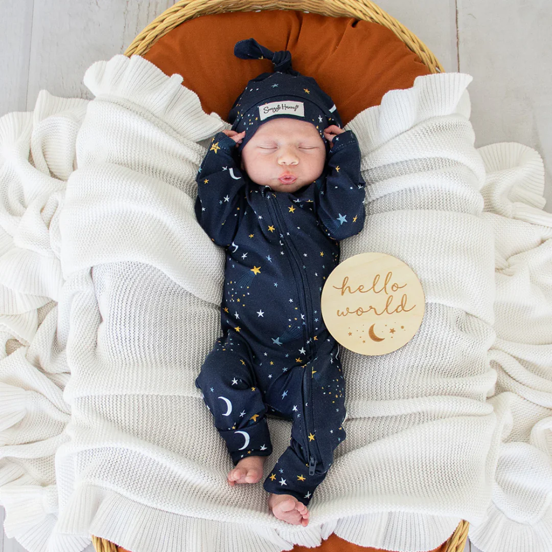 Snuggle Hunny Organic Snugglesuit Convertible Romper| Starry Night - Image 4