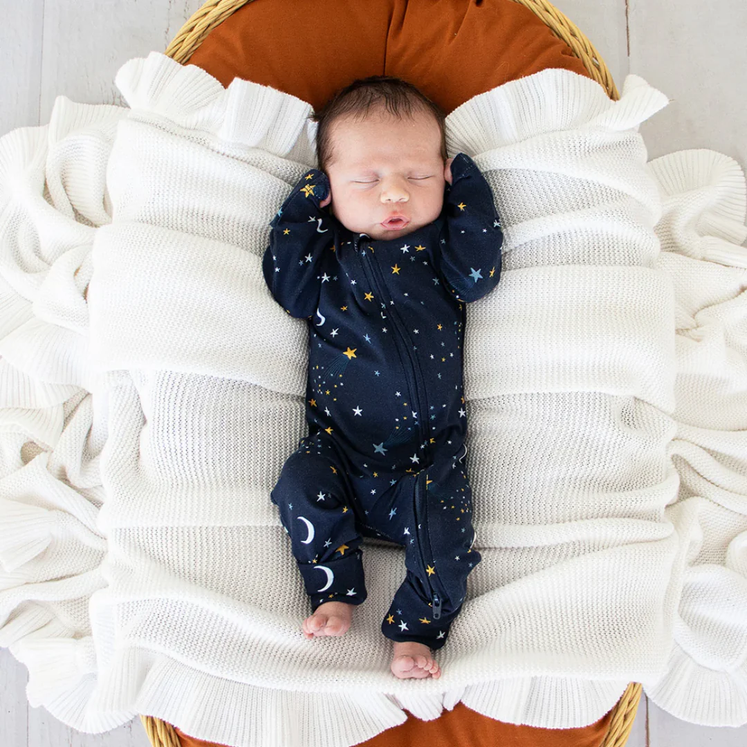 Snuggle Hunny Organic Snugglesuit Convertible Romper| Starry Night - Image 6