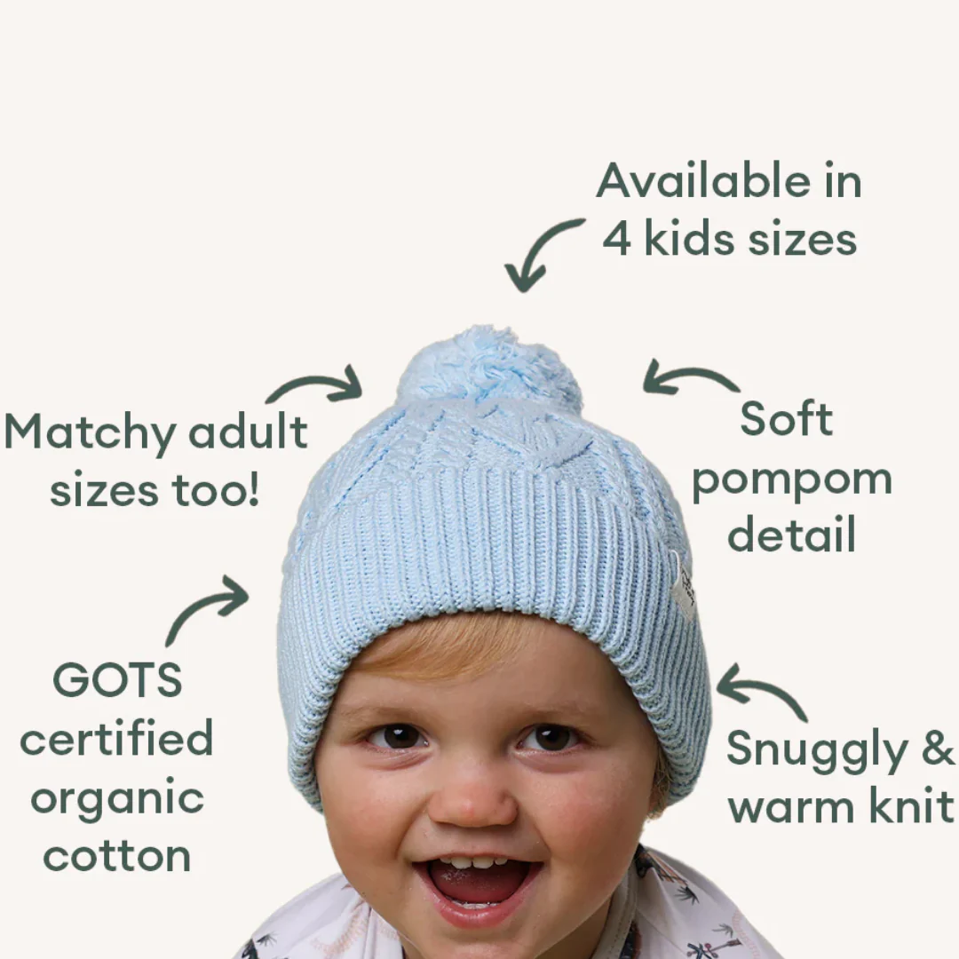 Snuggle Hunny Organic Knit Beanie | Baby Blue - Image 3