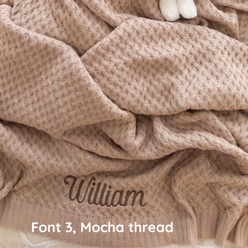 Snuggle Hunny - Personalised Knit Blanket | Hazelnut - Image 4