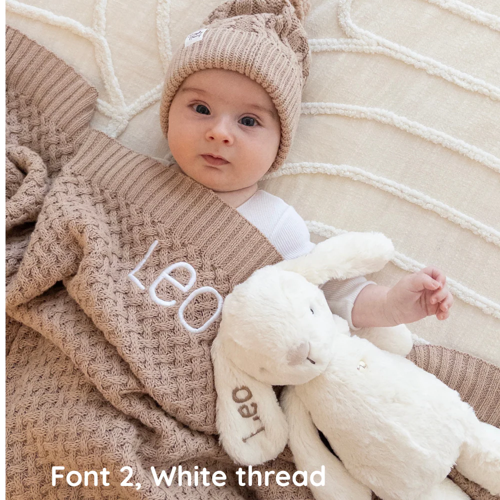 Snuggle Hunny - Personalised Knit Blanket | Hazelnut - Image 5