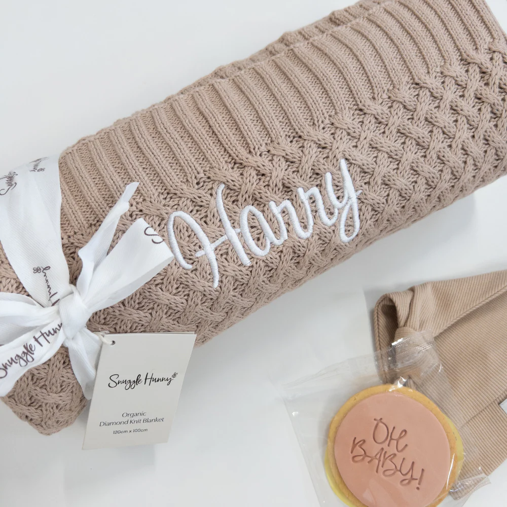 Snuggle Hunny - Personalised Knit Blanket | Hazelnut - Image 6