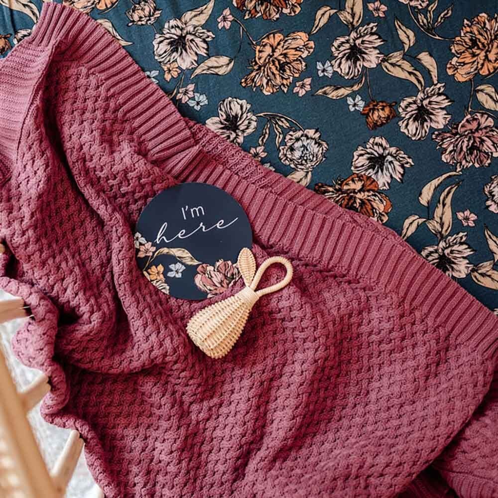 Snuggle Hunny - Personalised Knit Blanket | Mauve - Image 6
